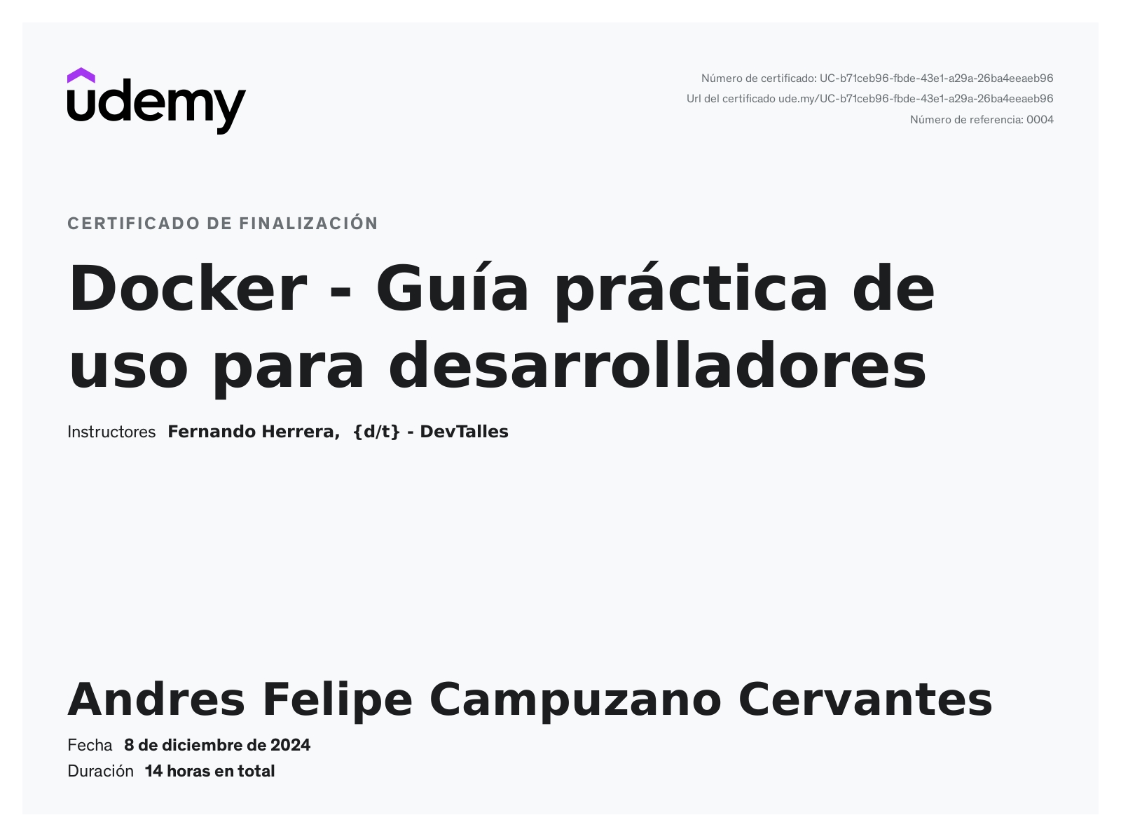 Certificado Docker - Guía práctica de uso para desarrolladores