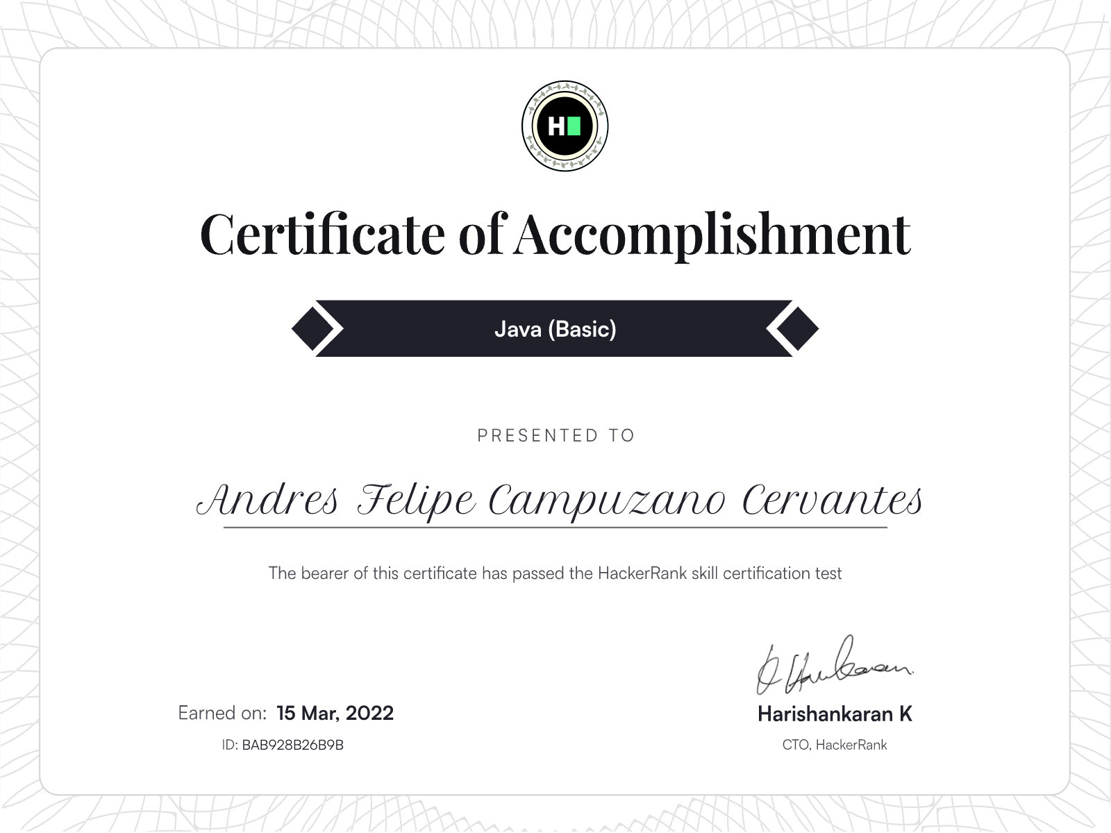 Certificado Java (Basic)
